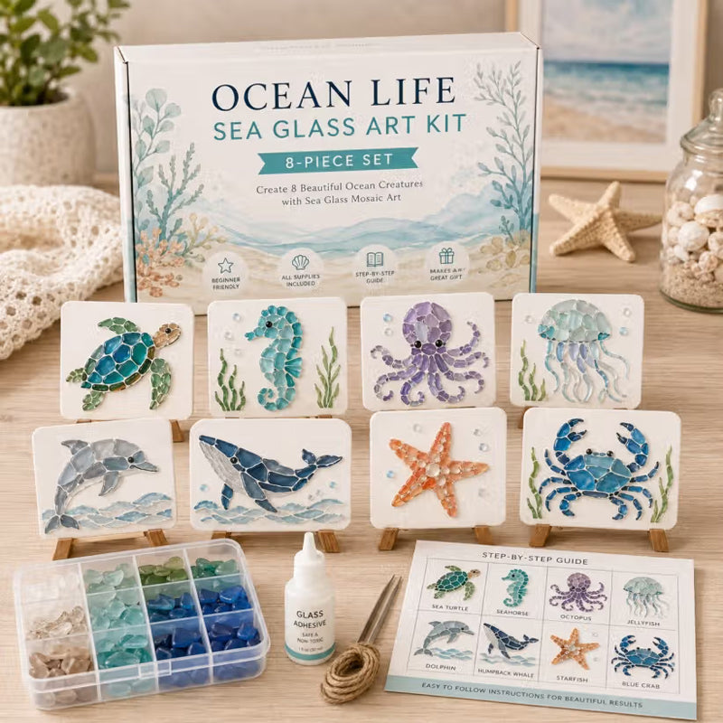 🌊✨ Ocean-Themed Art DIY Kit – Create a Stunning Mosaic Masterpiece