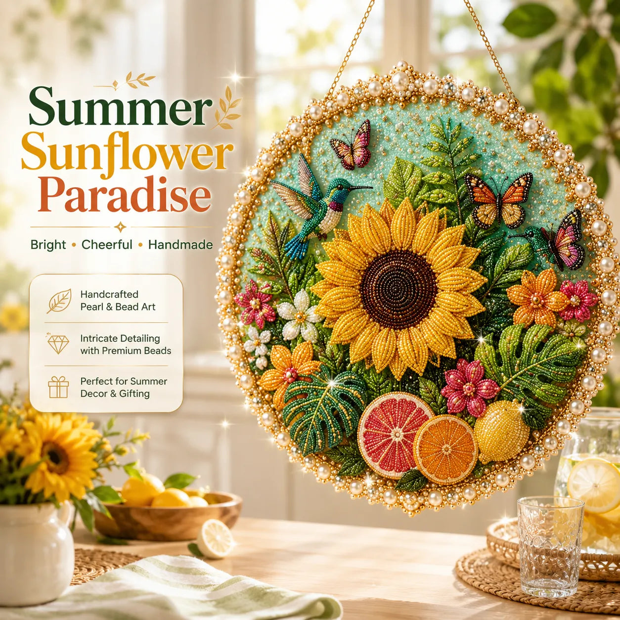 🔥Last Day 49% OFF-🌸🌻🍂🎄✨ Four Seasons & Holiday Pearl Art Hanging Wreath Kit ✨