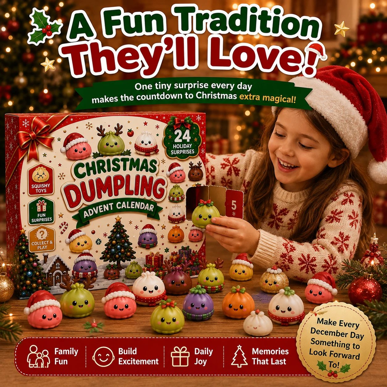 🎅 CHRISTMAS SPECIAL | 24 Days of Mini Squishies – Cute 2026 Advent Calendar with Daily Dumpling