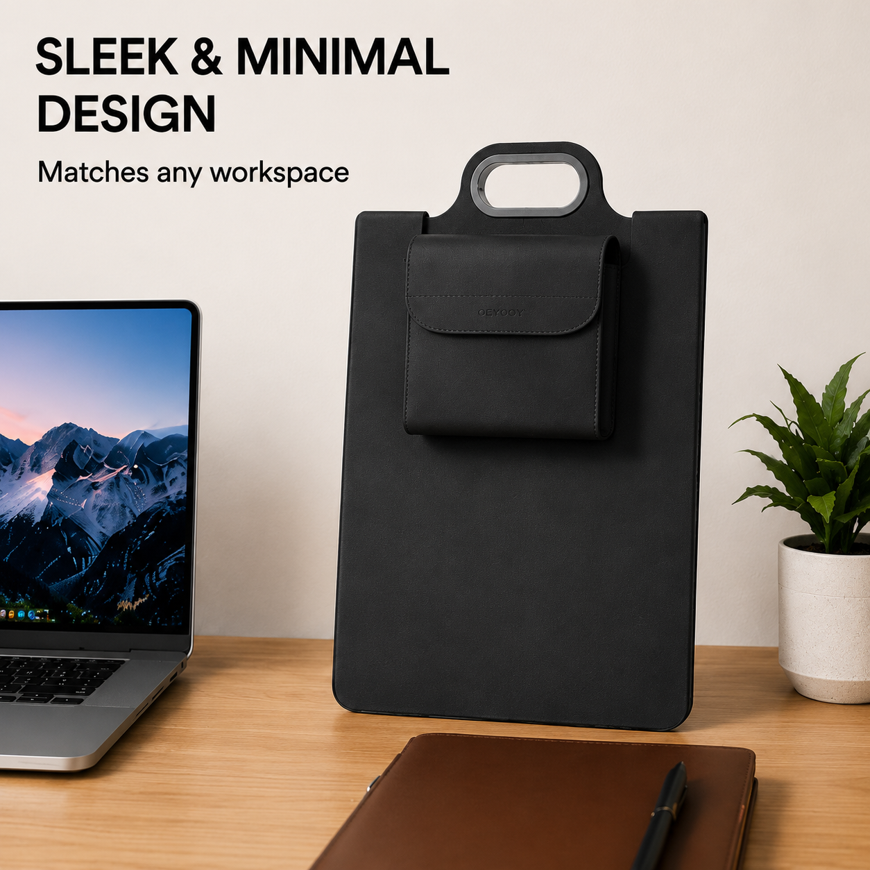 THE ALL-IN-ONE MOBILE WORKSTATION SLEEVE|BUILT- IN 15W MULTI-DEVICE WIRELESS CHARGER, ERGONOMIC LAPTOP STAND & MOUSEPAD (FITS UP TO 16")