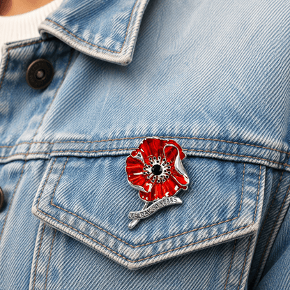 VE Day 80 Red Enamel Brooch | Limited Edition Anniversary Keepsake