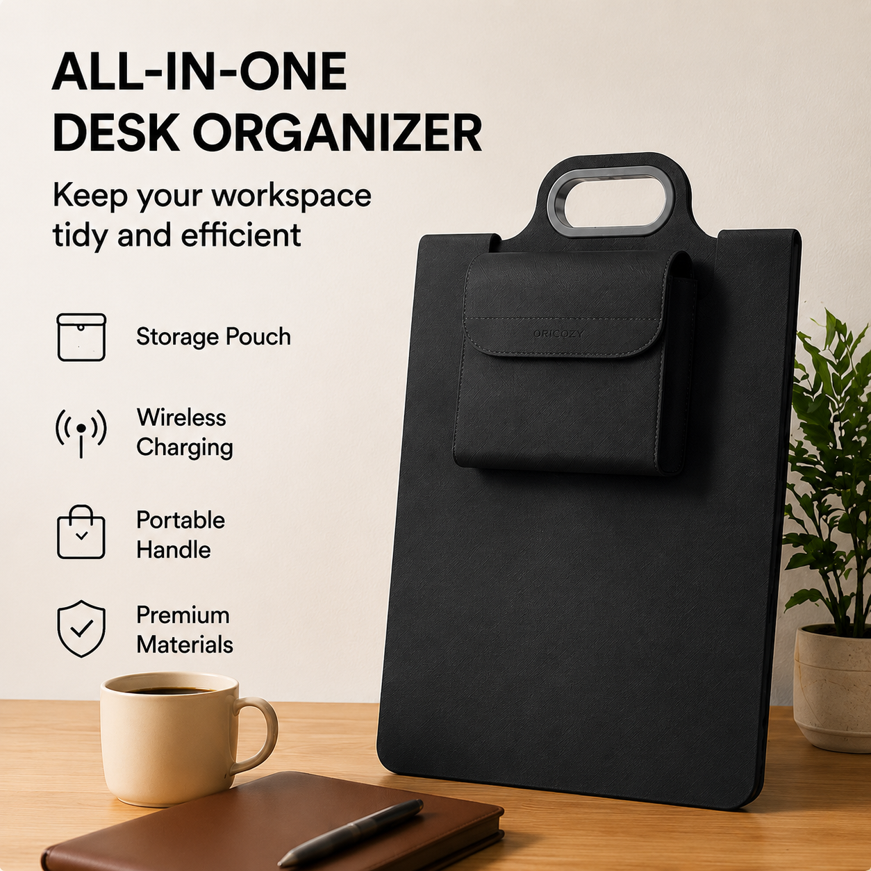 THE ALL-IN-ONE MOBILE WORKSTATION SLEEVE|BUILT- IN 15W MULTI-DEVICE WIRELESS CHARGER, ERGONOMIC LAPTOP STAND & MOUSEPAD (FITS UP TO 16")