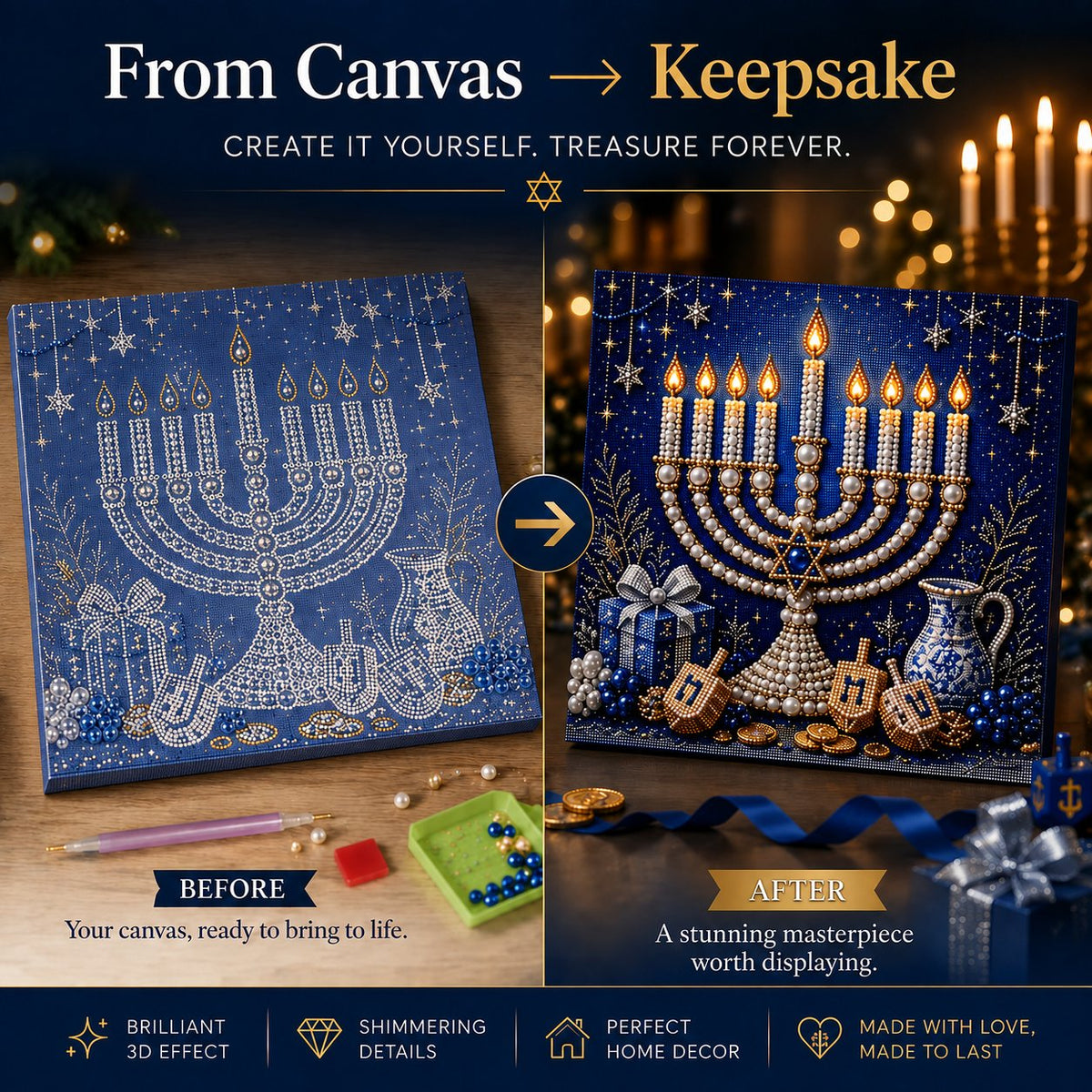 🎁Last Day 49% OFF - 🕎✨DIY Hanukkah Pearl Art Kit