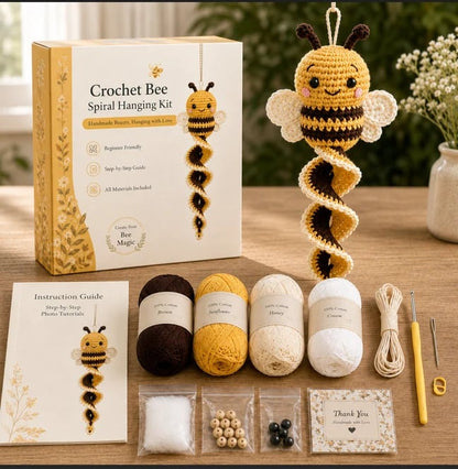🔥LAST DAY 49% OFF - 🎁Crochet Spiral Hanging Kit – Beginner-Friendly DIY Garden Animal Decor 🧶🌿