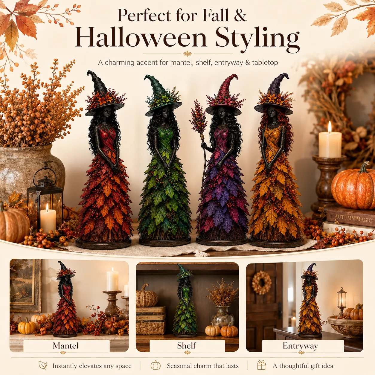 🔥LAST DAY 49% OFF - 🧙‍♀️Enchanted Autumn Witch Figurine (📦Buy 2 Free Shipping)