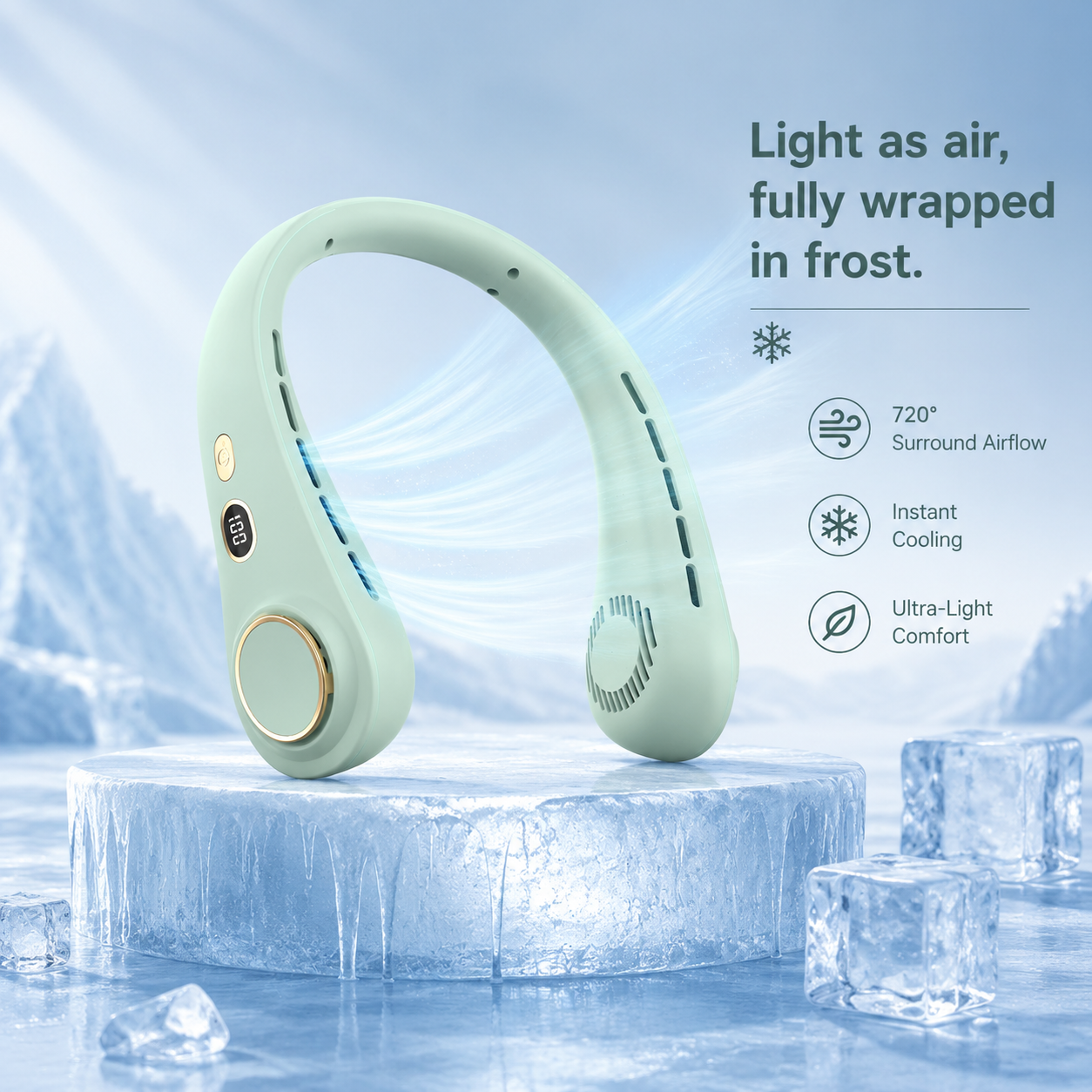New Portable Neck Fan‚Hands-free & Bladeless & quiet design