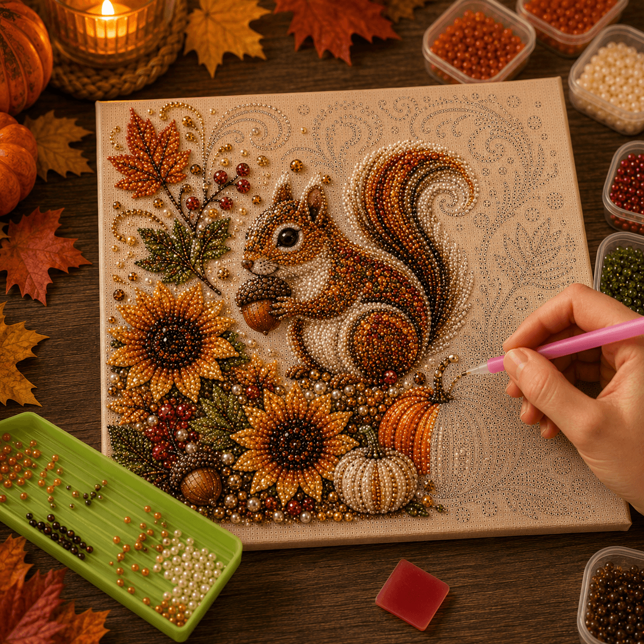 🔥 Last Day 49% OFF - 🍂💎 Autumn Pearl Painting Kit – Relaxing DIY Craft to Create Sparkling Fall Artwork 🖌️