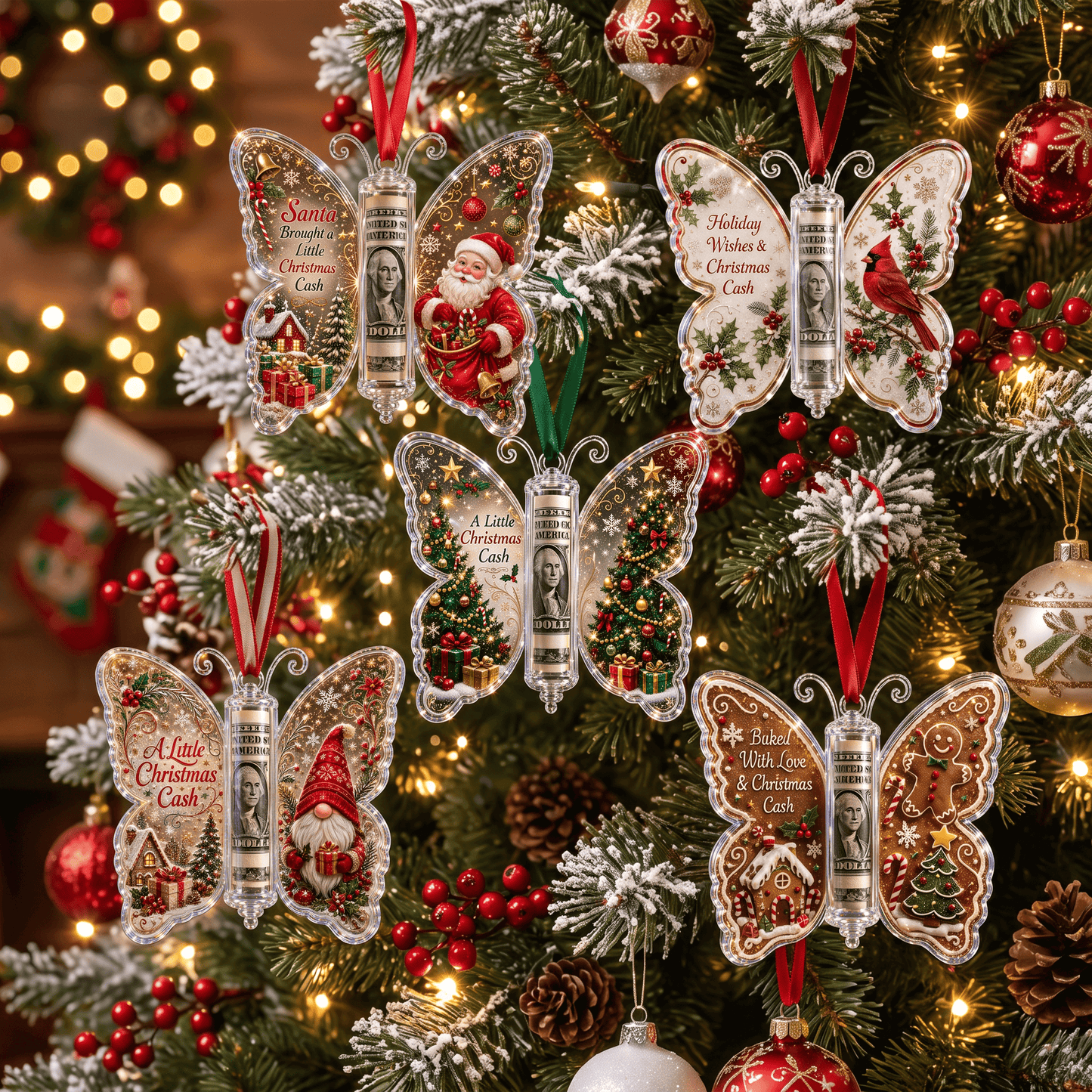 🦋Butterfly Christmas Money Gift Ornament 🎄✨