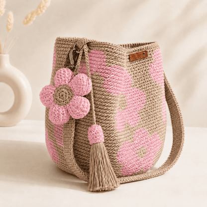Handwoven Flower Bucket Bag
