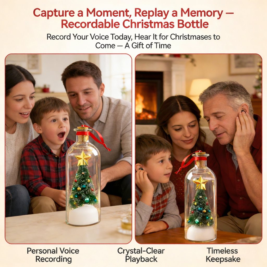 🎅🎄A Christmas Sale -Recordable Christmas Tree Message In A Bottle