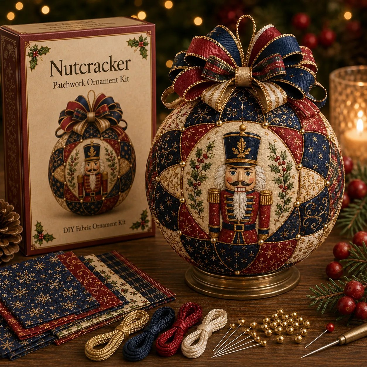 💥LAST DAY 49% OFF - 🎄Christmas Classics Patchwork Ornament DIY Kit