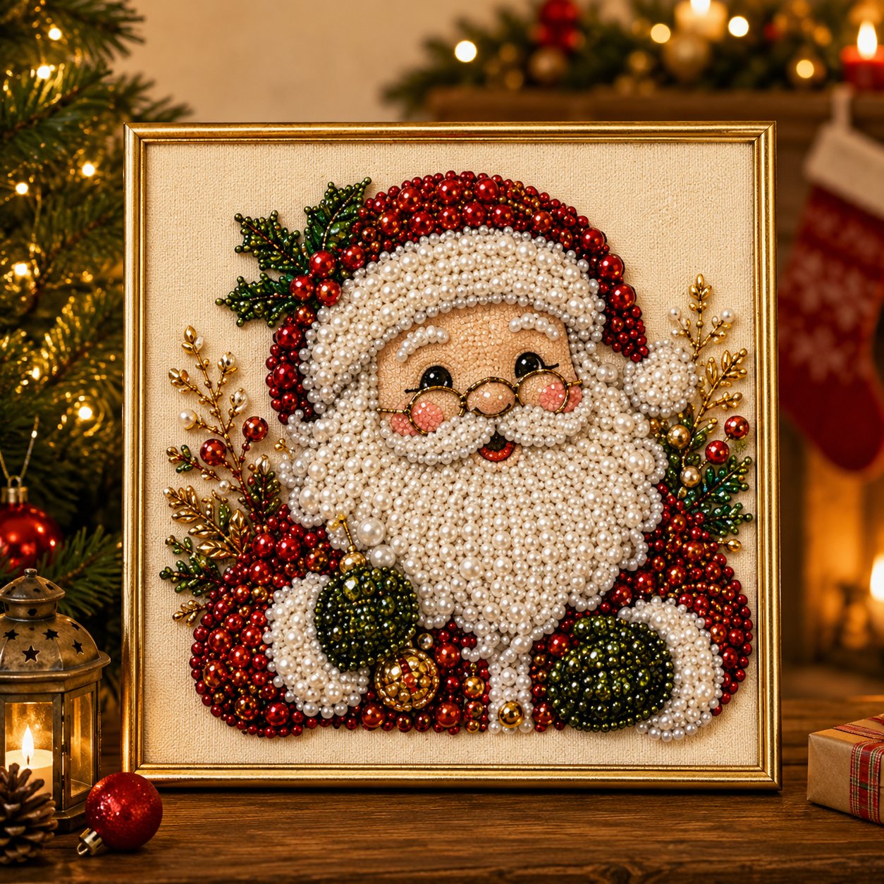 🎅Relaxing & Beginner-Friendly -DIY Christmas Pearl Diamond Painting Art Kit