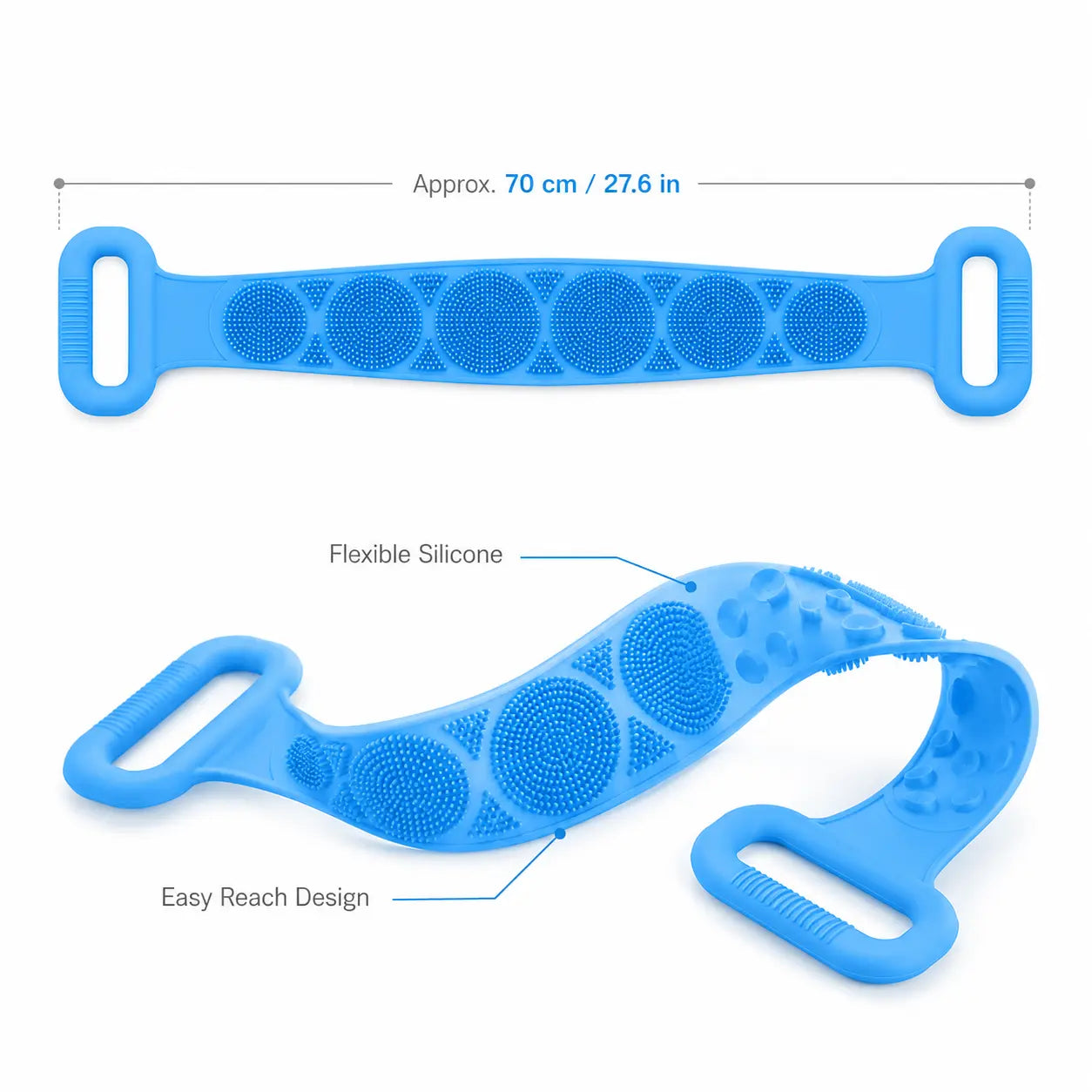 💦Summer Limited-Time 50% OFF 🛁Double-Sided Silicone Back Scrubber- Easily exfoliate dead skin