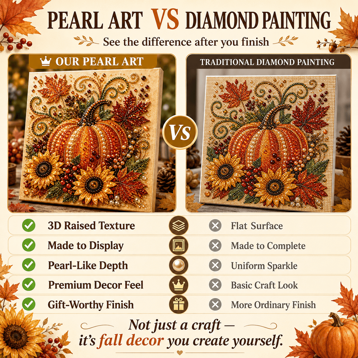 🔥 Last Day 49% OFF - 🍂💎 Autumn Pearl Painting Kit – Relaxing DIY Craft to Create Sparkling Fall Artwork 🖌️