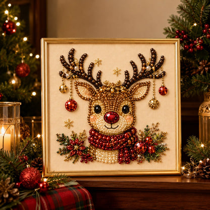 🎅Relaxing & Beginner-Friendly -DIY Christmas Pearl Diamond Painting Art Kit