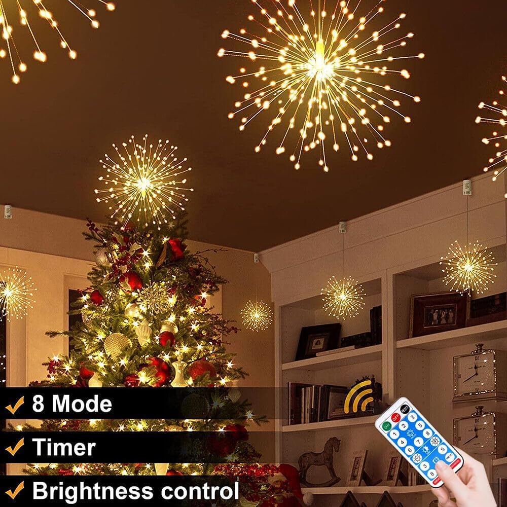 4-Pack Solar Fireworks Lights - 480 LEDS