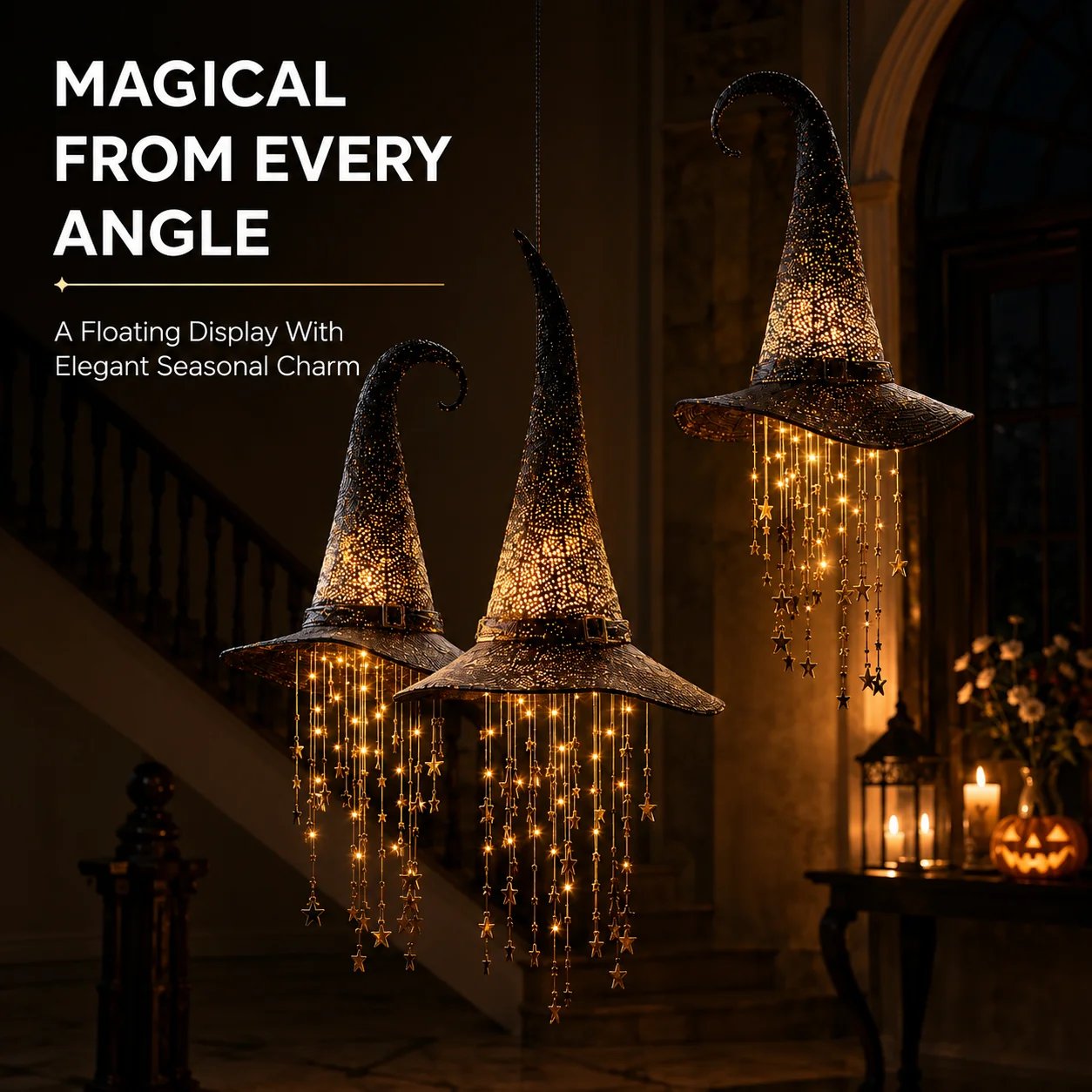 ✨49% Off Last Day✨Lighted Witch Hat Hanging Chime🎃