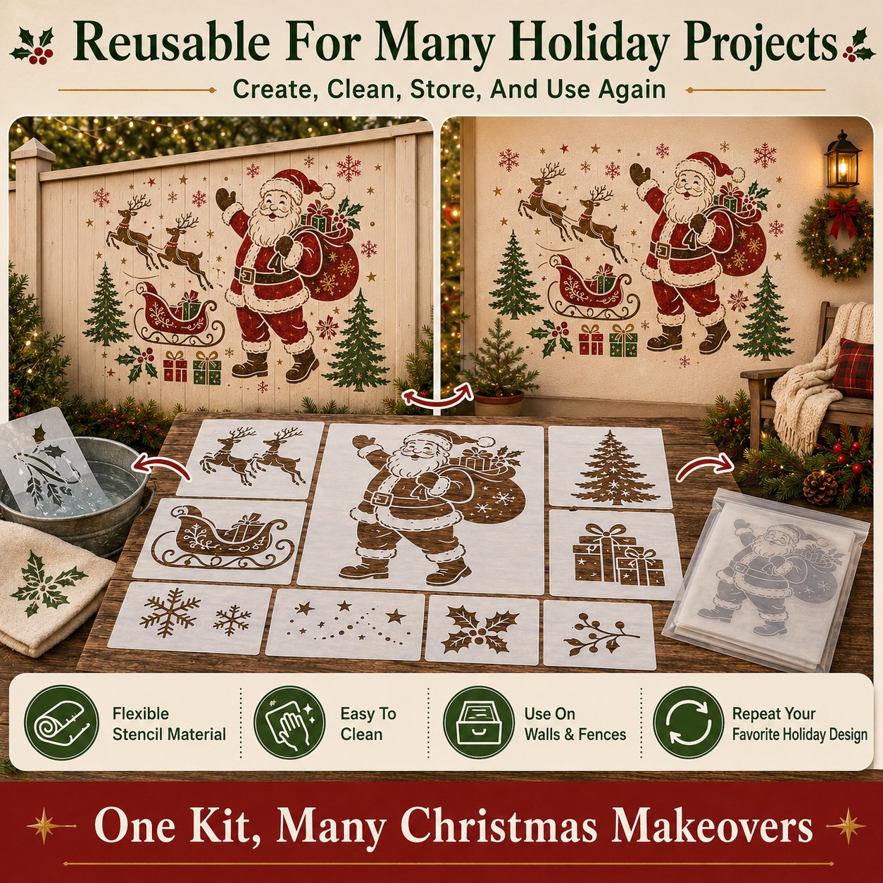 💥 LAST DAY 49% OFF – 🌿 Garden Wall Stencil™ Collection | 9 Reusable Mural Designs for Walls, Fences, Porches & Creative Outdoor Makeovers 🎨✨