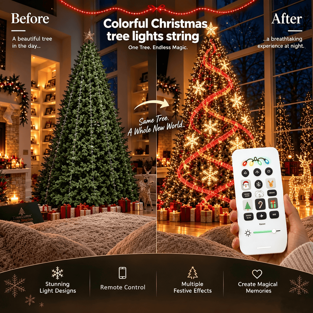 🎄Smart Animated Christmas Tree Lights- Make Your Christmas Tree Come Alive!
