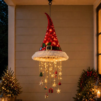 🎅Lighted Santa Hat Hanging Chandelier🎄 | 5 Styles Warm LED Christmas String Light | Indoor Outdoor Porch Holiday Decor Gift