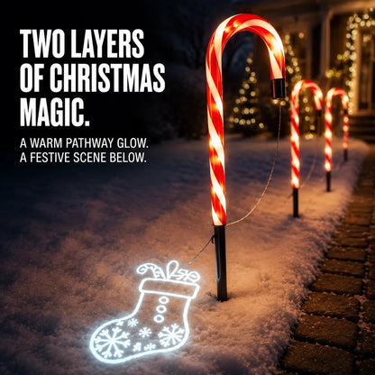 🎄Solar Candy Cane Pathway Lights – Light the Way to Christmas