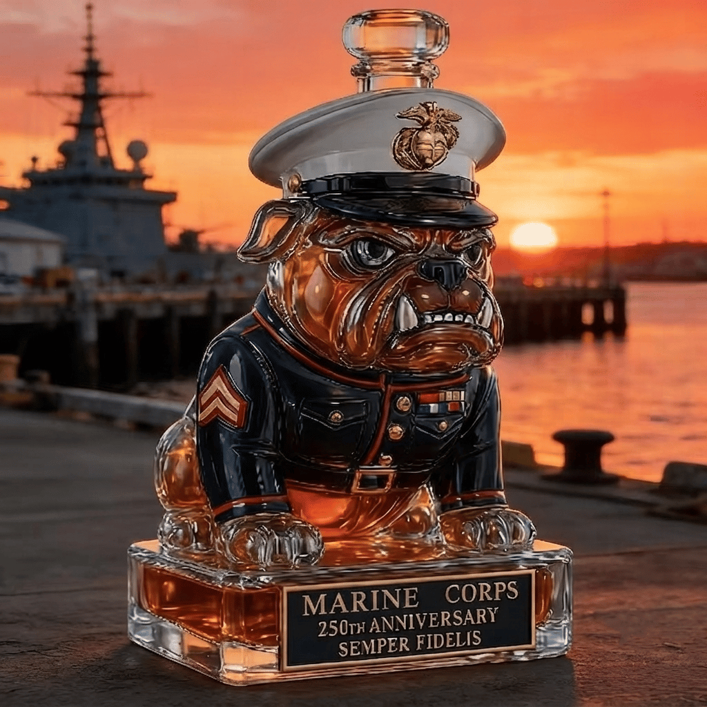 Limited-Time Offer 250th Anniversarymilitary-Inspired Bulldogwhiskey Decanter Set