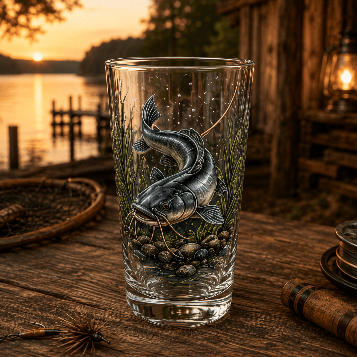 ✨🎣The Last Cast Fishing Pint Glass Collection - 7 Unique Angler Designs & Gift Box