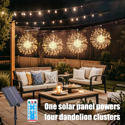 4-Pack Solar Fireworks Lights - 480 LEDS