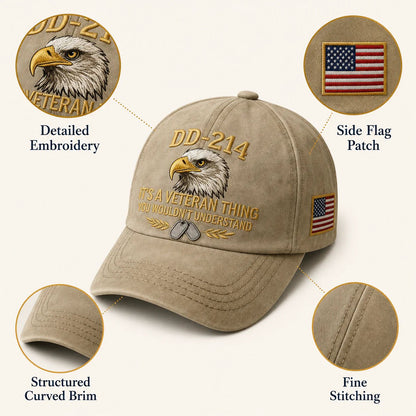 DD-214 Veteran Embroidered Cap