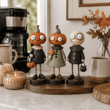 🎃Primitive Pumpkin Friends Vintage Halloween Figurines Collection