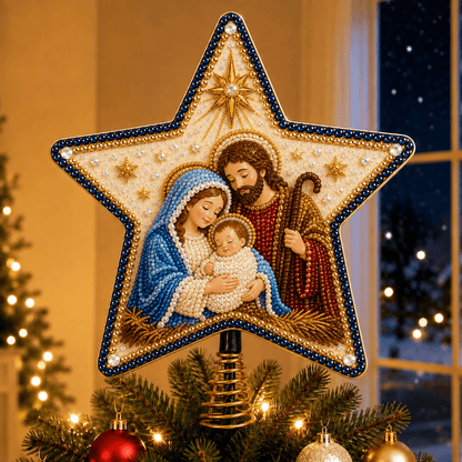 🔥🔥Christian Faith Pearl Diamond Art Christmas Tree Topper Kit ⭐