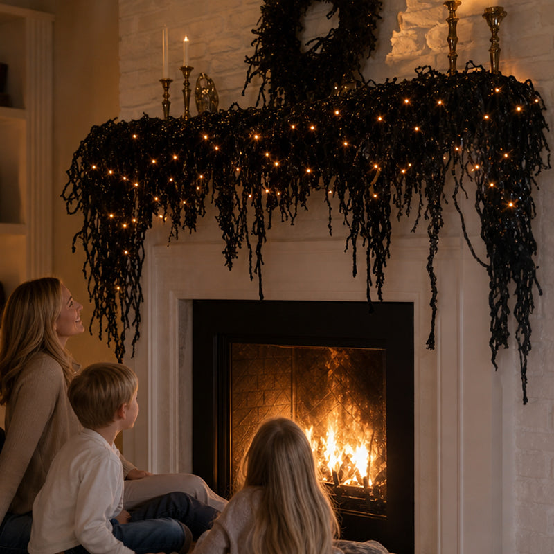 👻Halloween Set Spooky Chic: Fireplace Decor