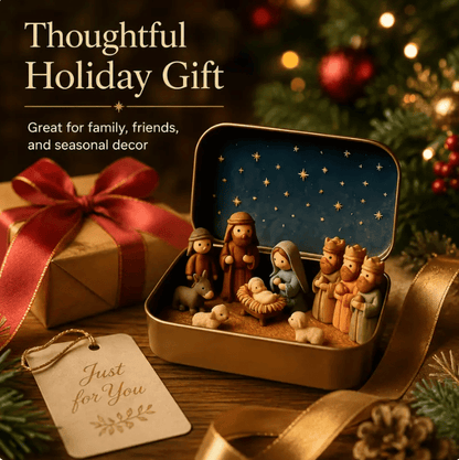 🔥Last Day 49% OFF - ✝️ Religious Pocket-Size Mini Nativity Scene Set with Storage Box