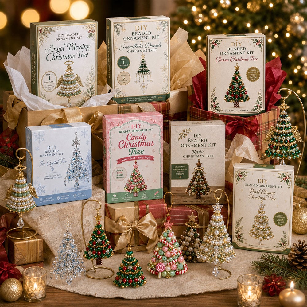 🎄DIY Christmas Tree Beaded Ornament Kit- Craft your own sparkling holiday keepsake!✨💎