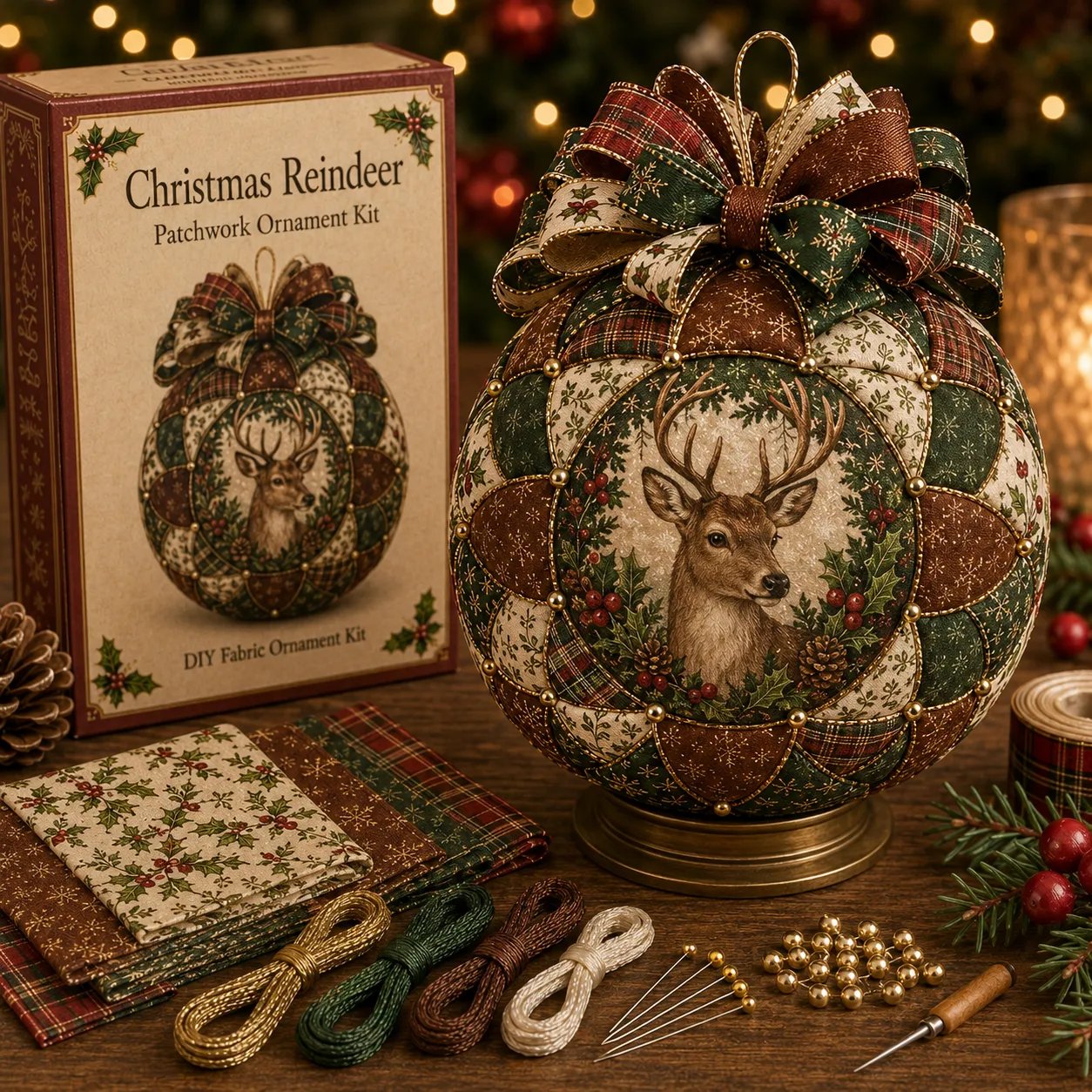 💥LAST DAY 49% OFF - 🎄Christmas Classics Patchwork Ornament DIY Kit
