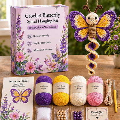 🔥LAST DAY 49% OFF - 🎁Crochet Spiral Hanging Kit – Beginner-Friendly DIY Garden Animal Decor 🧶🌿