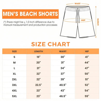 Funny Patriotic Men'sSwim Trunks - Freedom& Chill Summer Beach Shorts