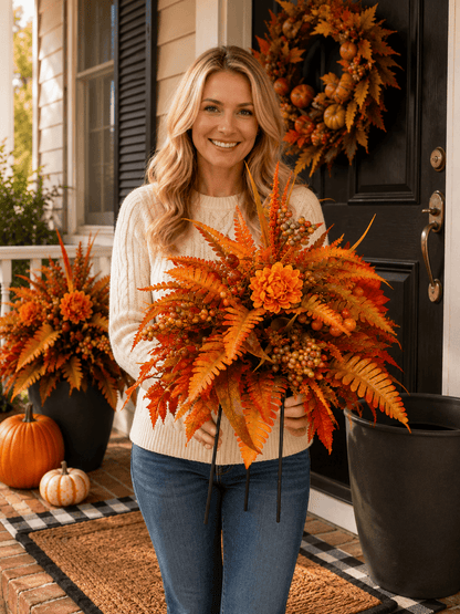🍂Autumn Harvest Floral Garden Stake Arrangement