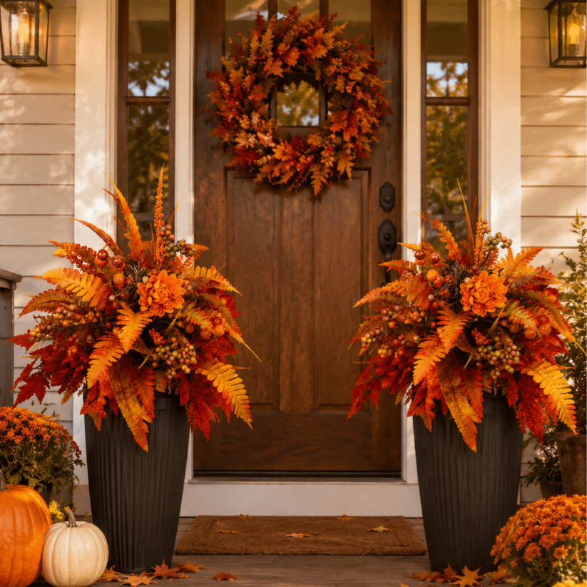 🍂Autumn Harvest Floral Garden Stake Arrangement