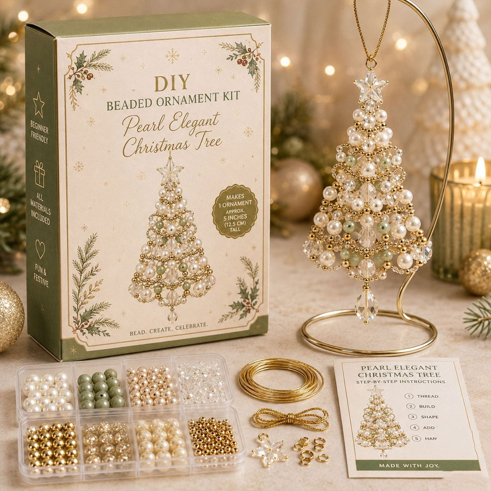 🎄DIY Christmas Tree Beaded Ornament Kit- Craft your own sparkling holiday keepsake!✨💎