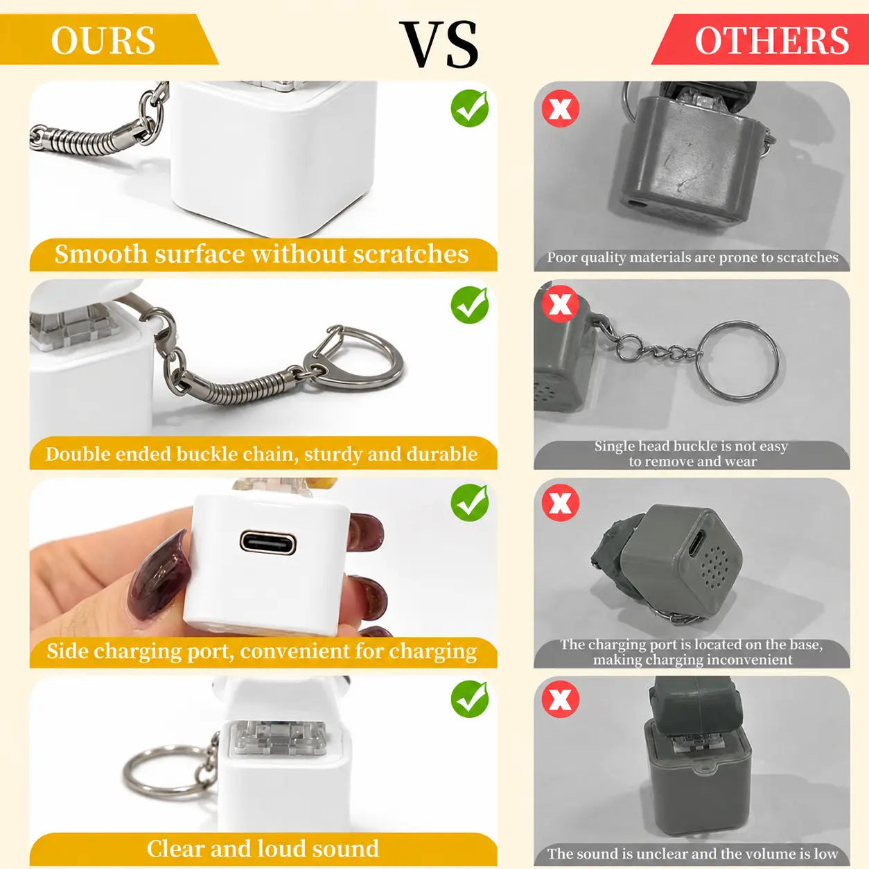 Seagull MINE! ButtonKeychain-Real Sound & LED Light