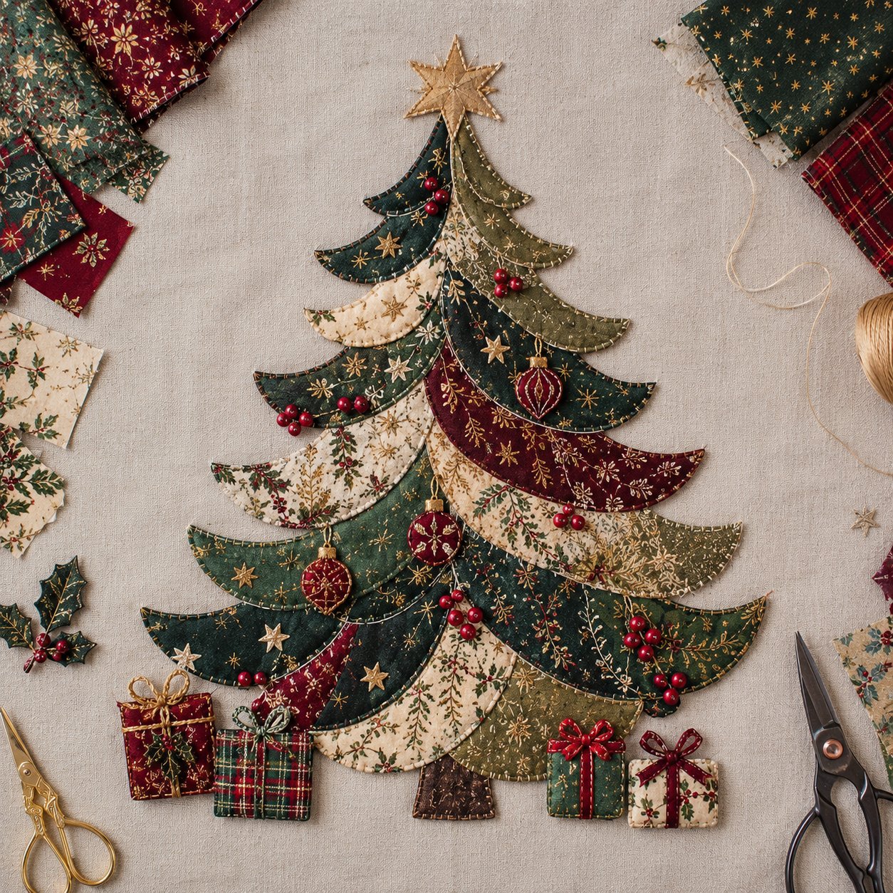 🔥LAST DAY 49% OFF - 🎅Christmas Patchwork Fabric DIY Decor Kit