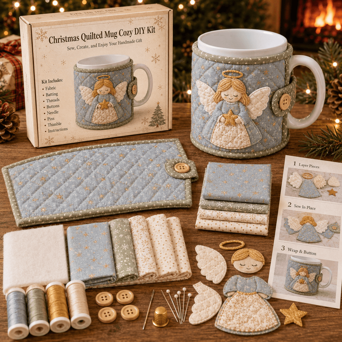 🎄 Christmas Mug Cozy Sewing Kit