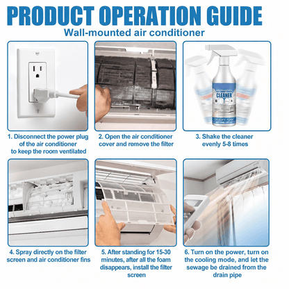 Air Conditioner Cleaner Foam Spray, 60ml AC Coil, Radiator, Fan Blade & Vent Deep Cleaning Deodorizer
