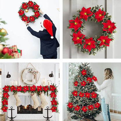 🎄✨Christmas Poinsettia LED Garland String Lights