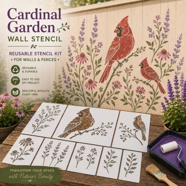 💥 LAST DAY 49% OFF – 🌿 Garden Wall Stencil™ Collection | 9 Reusable Mural Designs for Walls, Fences, Porches & Creative Outdoor Makeovers 🎨✨
