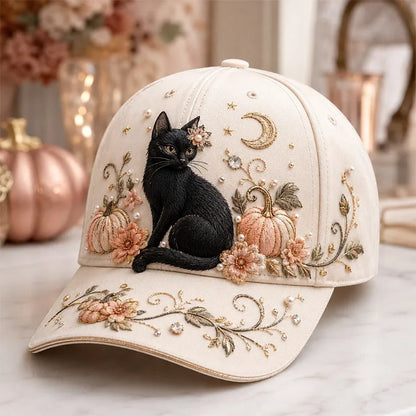 🎃3D Halloween Embroidery Cap I Spooky Cute Adjustable Hat for Fall Outfits, Daily Styling & Halloween Parties