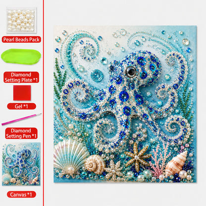 Ocean Theme Pearl Art DIY Kit I 3D Sparkling Coastal Wall Decor
