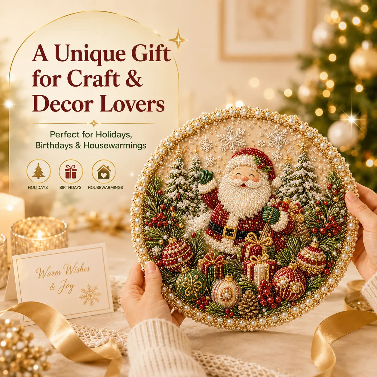 🔥Last Day 49% OFF-🌸🌻🍂🎄✨ Four Seasons & Holiday Pearl Art Hanging Wreath Kit ✨