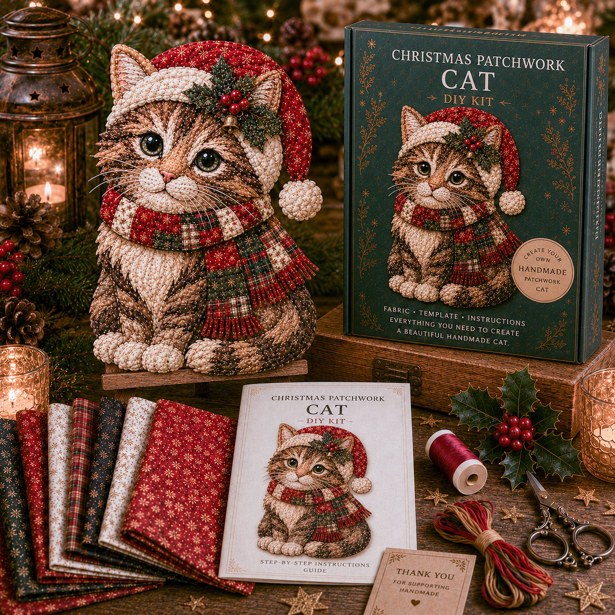 🔥LAST DAY 49% OFF - 🎅Christmas Patchwork Fabric DIY Decor Kit